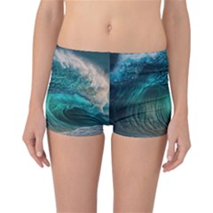 Tsunami Waves Ocean Sea Water Rough Seas 2 Reversible Boyleg Bikini Bottoms by Ravend