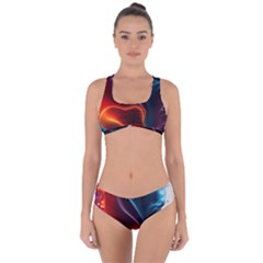 Ai Generated Swirl Splash Blaze Design Art Criss Cross Bikini Set by Ravend