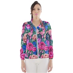 Bright And Brilliant Watercolor Flowers Women s Windbreaker by GardenOfOphir