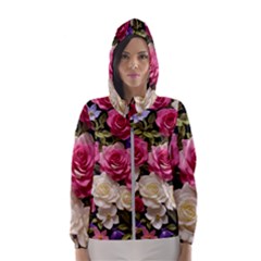 Ai Generated Roses Flowers Petals Bouquet Wedding Women s Hooded Windbreaker by Ravend