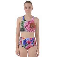 Choice Watercolor Flowers Racer Back Bikini Set by GardenOfOphir