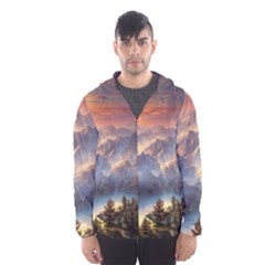 Dusty Sunset Men s Hooded Windbreaker by GardenOfOphir