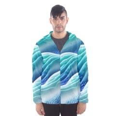 Pastel Beach Wave I Men s Hooded Windbreaker by GardenOfOphir