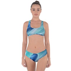 Summer Ocean Waves Criss Cross Bikini Set by GardenOfOphir