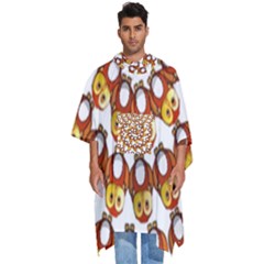 Owl Animal Bird Nature Feather Eyes Plumage Men s Hooded Rain Ponchos by Ravend