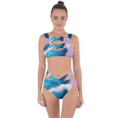 Pink Sea Water Bandaged Up Bikini Set  by GardenOfOphir