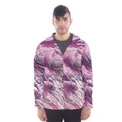 Abstract Pink Ocean Waves Men s Hooded Windbreaker by GardenOfOphir