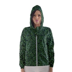 Leafy Elegance Botanical Pattern Women s Hooded Windbreaker by dflcprintsclothing