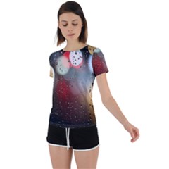 Rain On Window Back Circle Cutout Sports Tee by artworkshop