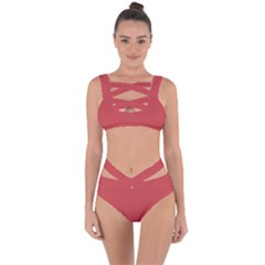 English Vermillion Red	 - 	bandaged Up Bikini Set by ColorfulSwimWear