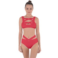 Rose Madder Red	 - 	bandaged Up Bikini Set by ColorfulSwimWear