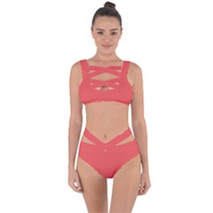 Hot Coral	 - 	bandaged Up Bikini Set by ColorfulSwimWear