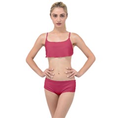 French Raspberry Red	 - 	layered Top Bikini Set by ColorfulSwimWear