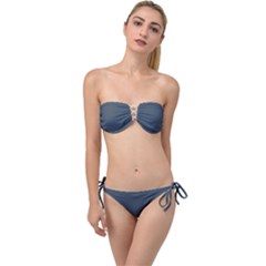 Orion Blue	 - 	twist Bandeau Bikini Set by ColorfulSwimWear