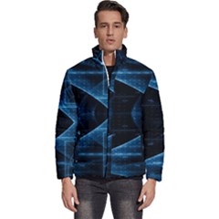 Technology Digital Business Polygon Geometric Men s Puffer Bubble Jacket Coat by Ravend