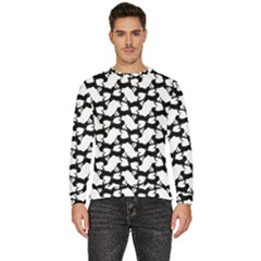 Playful Pups Black And White Pattern Men s Fleece Sweatshirt by dflcprintsclothing