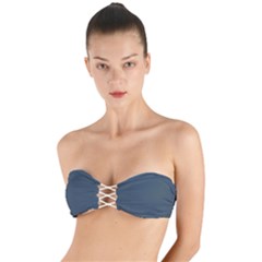 Orion Blue	 - 	twist Bandeau Bikini Top by ColorfulSwimWear