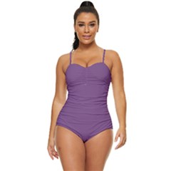 Mauve Purple	 - 	retro Full Coverage Swimsuit by ColorfulSwimWear