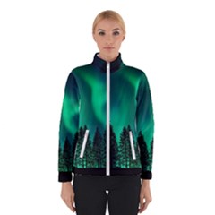 Aurora Northern Lights Phenomenon Atmosphere Sky Women s Bomber Jacket by Jancukart