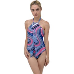 Fluid Abstract Art Go With The Flow One Piece Swimsuit by GardenOfOphir
