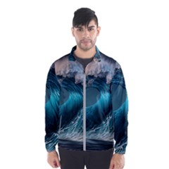 Tsunami Waves Ocean Sea Water Rough Seas 2 Men s Windbreaker by Pakemis