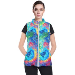 Liquid Art Pattern - Fluid Art Women s Puffer Vest by GardenOfOphir