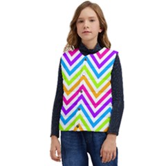 Bright Chevron Kid s Short Button Up Puffer Vest	 by GardenOfOphir