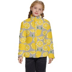Lemon Background Lemon Wallpaper Kids  Puffer Bubble Jacket Coat by Semog4