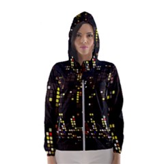 Abstract Visualization Graphic Background Textures Women s Hooded Windbreaker by Jancukart