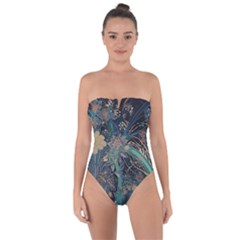 Ai Generated Flower Trees Forest Mystical Forest Tie Back One Piece Swimsuit by Ravend