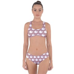 Cute Whale Illustration Pattern Criss Cross Bikini Set by GardenOfOphir