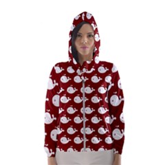 Cute Whale Illustration Pattern Women s Hooded Windbreaker by GardenOfOphir