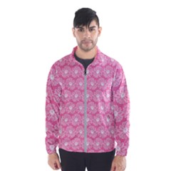 Pink Gerbera Daisy Vector Tile Pattern Men s Windbreaker by GardenOfOphir