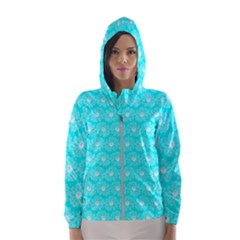 Gerbera Daisy Vector Tile Pattern Women s Hooded Windbreaker by GardenOfOphir