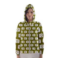 Modern Chic Vector Camera Illustration Pattern Women s Hooded Windbreaker by GardenOfOphir