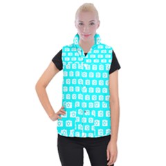 Modern Chic Vector Camera Illustration Pattern Women s Button Up Vest by GardenOfOphir