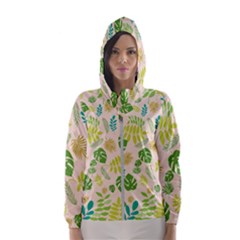 Tropical Leaf Leaves Palm Green Women s Hooded Windbreaker by Jancukart