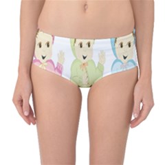 Happy Mid-waist Bikini Bottoms by nateshop