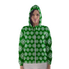 Abstract Knot Geometric Tile Pattern Women s Hooded Windbreaker by GardenOfOphir