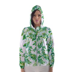 Leaves-37 Women s Hooded Windbreaker by nateshop