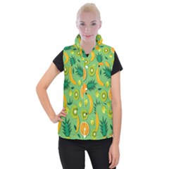 Fruit Tropical Pattern Design Art Women s Button Up Vest by danenraven