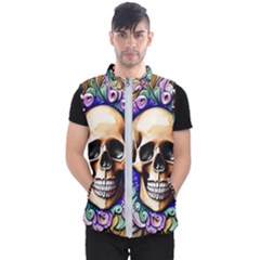 Gothic Skull Men s Puffer Vest by GardenOfOphir