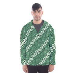 Batik-green Men s Hooded Windbreaker by nateshop