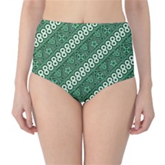 Batik-green Classic High-waist Bikini Bottoms