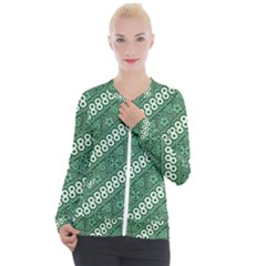 Batik-green Casual Zip Up Jacket by nateshop