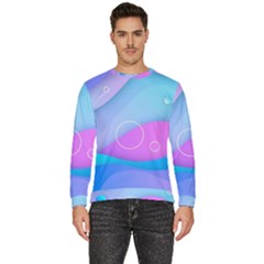 Colorful Blue Purple Wave Men s Fleece Sweatshirt by Semog4