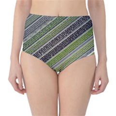 Field Agriculture Farm Stripes Diagonal Classic High-waist Bikini Bottoms