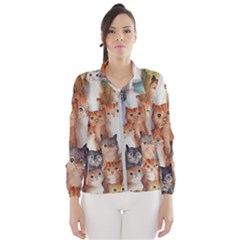 Cats Watercolor Pet Animal Mammal Women s Windbreaker by Jancukart