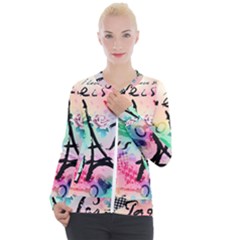 From Paris Abstract Art Pattern Casual Zip Up Jacket by Semog4