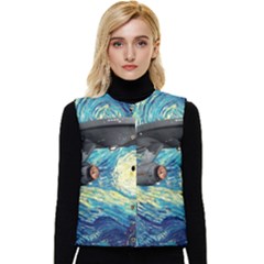 Star Trek Starship The Starry Night Van Gogh Women s Short Button Up Puffer Vest by Semog4